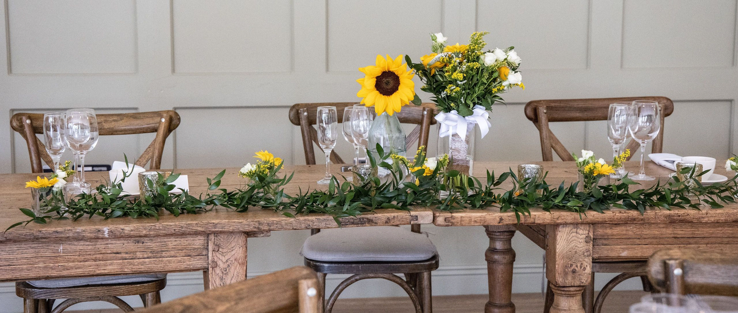 Sunflower top table arrangement 